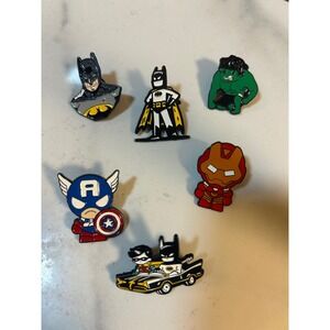 Superhero Enamel Pin Set Unisex OS Multicolor Excellent Marvel DC Comic